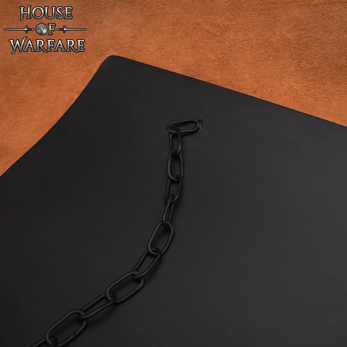 Plain Steel Battle Shield with Chain – Black Heater Shield for DIY, LARP, Stage & Customization Plain Steel Battle Shield with Chain – Black Heater Shield for DIY, LARP, Stage & Customization - Image 7
