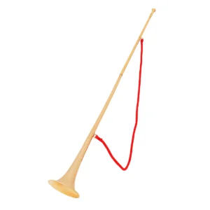 Medieval Brass Herald Trumpet – 50 Inch Polished Bugle with Red Cord