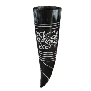 “The Celtic Dragon” Drinking Horn 400 ML Handcrafted Real Ox Horn