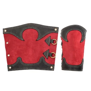 Arcane Red Genuine Leather Bracers