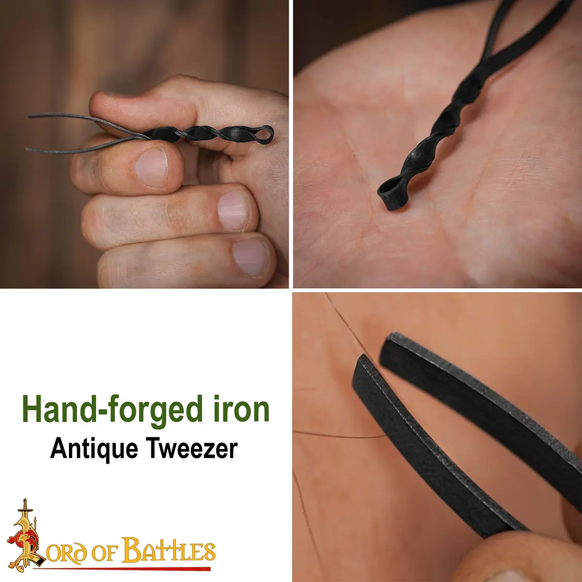 Medieval Hand-Forged Iron Tweezer – Traditional Grooming Tool with Twisted Handle Medieval Hand-Forged Iron Tweezer – Traditional Grooming Tool with Twisted Handle - Image 5