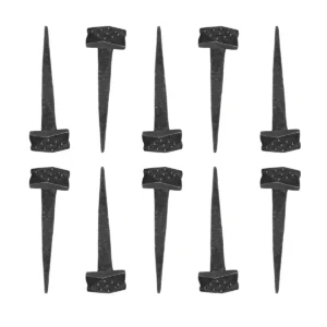 Hand Forged Iron Nails, Set of 10 Rustic Blacksmith Finish Fully Functional Accessory