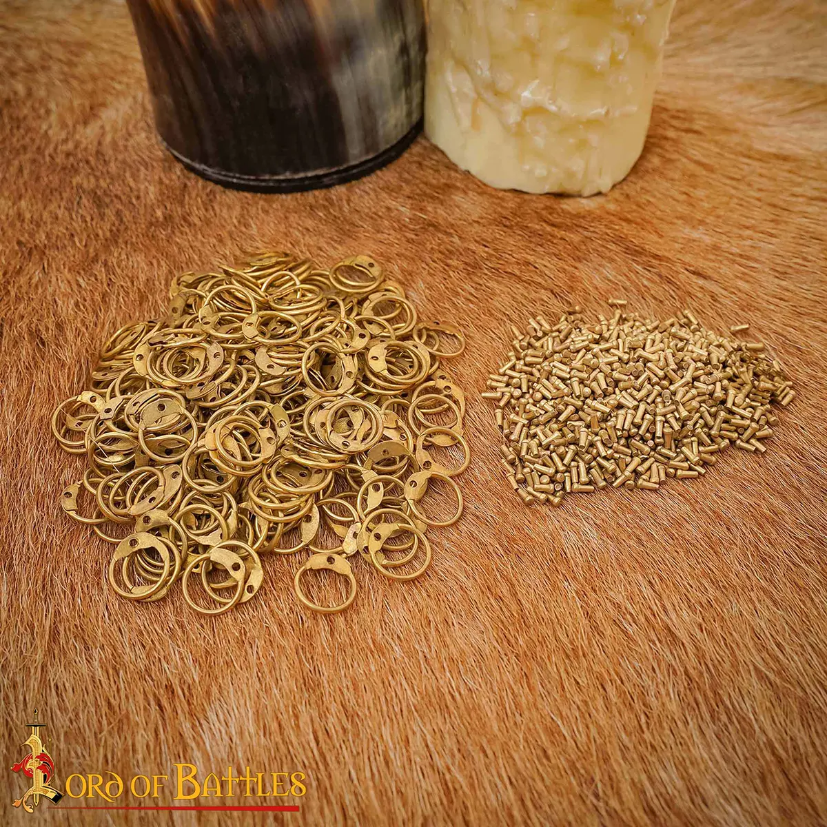 Loose Brass Round Rings with Round Rivets – 6mm | 18 Gauge | For Riveted Medieval Chainmail Loose Brass Round Rings with Round Rivets – 6mm | 18 Gauge | For Riveted Medieval Chainmail - Image 6