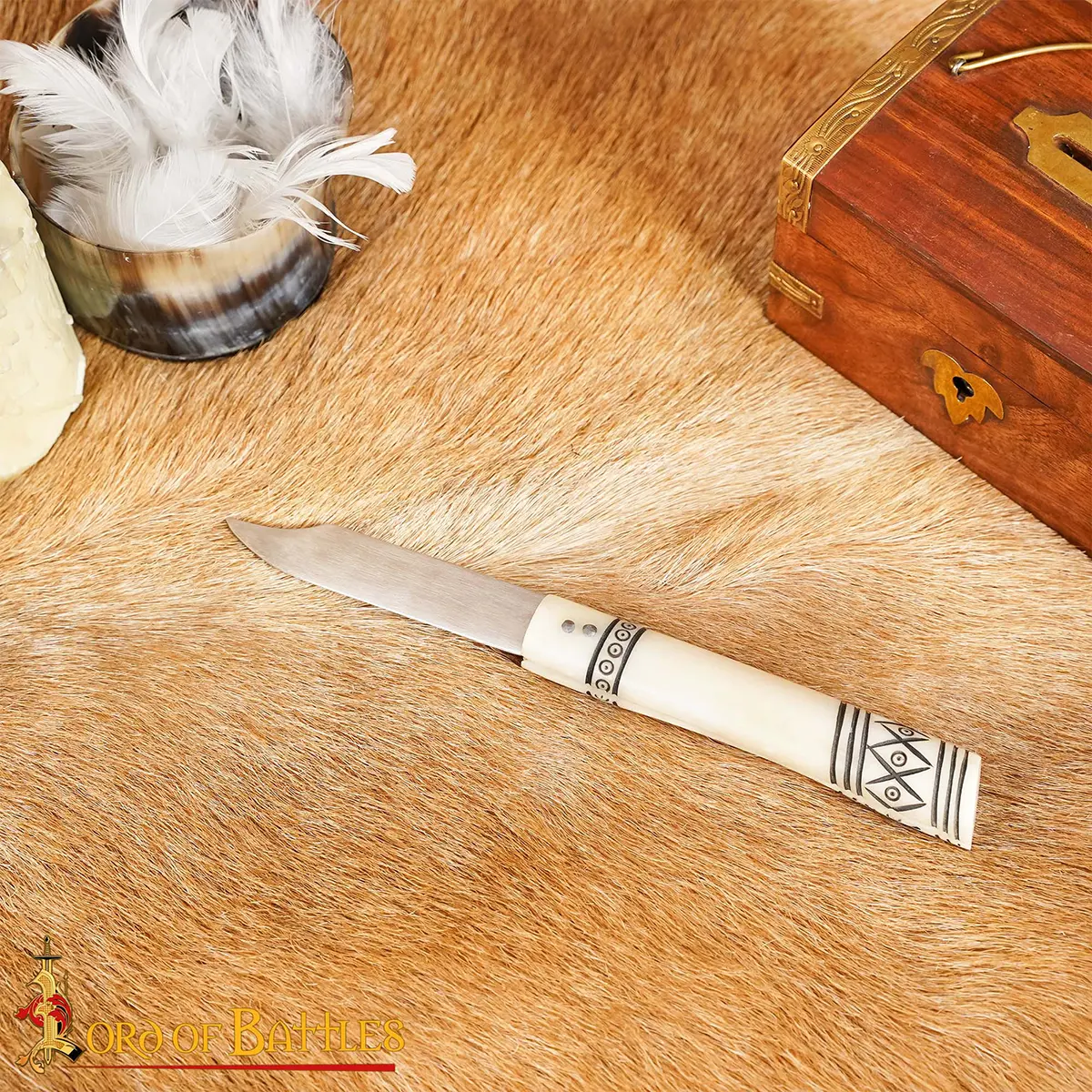 Iron Hand Forged Folding Knife with Bone Handle – 20 cm Polished Stainless Steel Blade Iron Hand Forged Folding Knife with Bone Handle – 20 cm Polished Stainless Steel Blade - Image 9