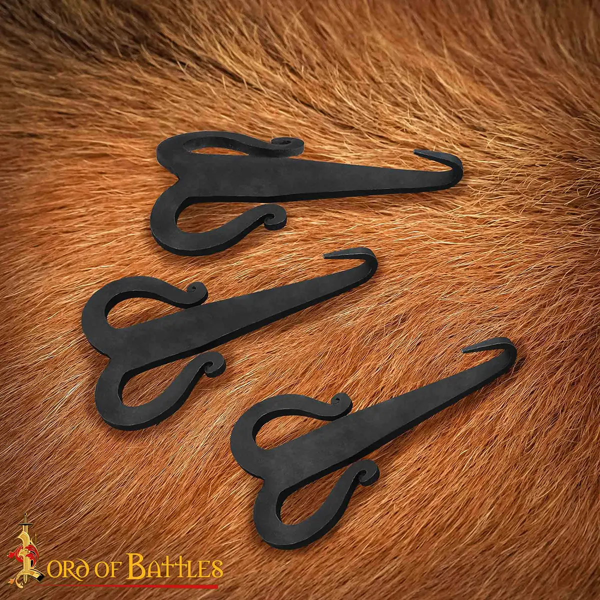 Celtic Hand Forged Iron Belt Hook Buckle Functional Medieval Accessory Celtic Hand Forged Iron Belt Hook Buckle Functional Medieval Accessory - Image 5