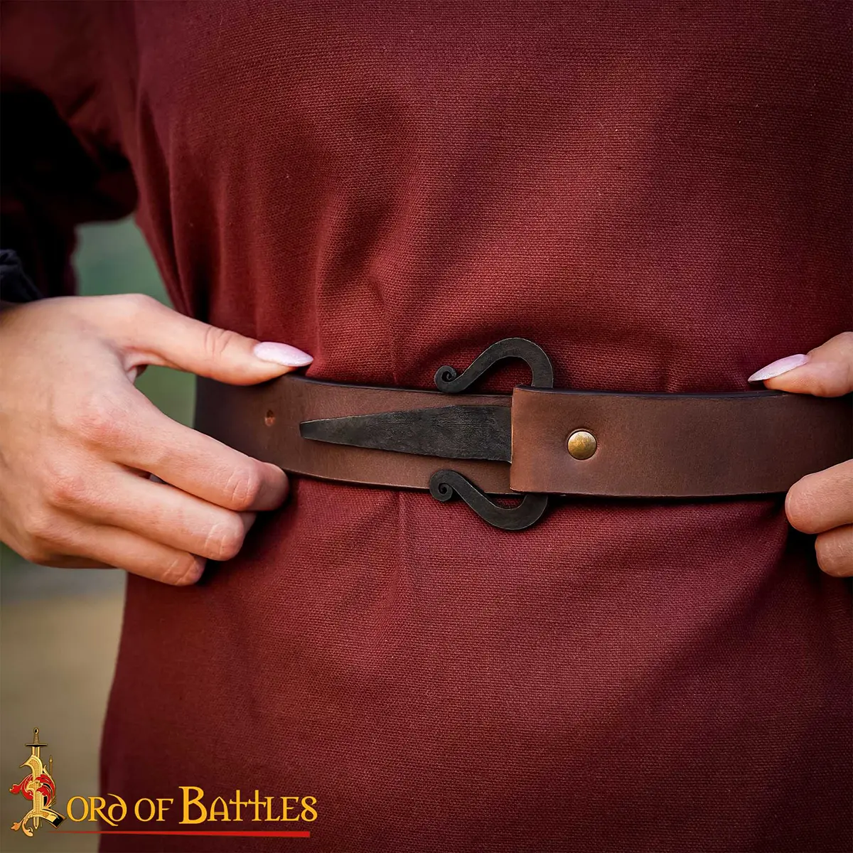 Celtic Hand Forged Iron Belt Hook Buckle Functional Medieval Accessory Celtic Hand Forged Iron Belt Hook Buckle Functional Medieval Accessory - Image 6