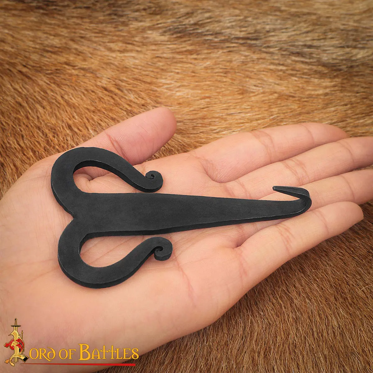 Celtic Hand Forged Iron Belt Hook Buckle Functional Medieval Accessory Celtic Hand Forged Iron Belt Hook Buckle Functional Medieval Accessory - Image 7