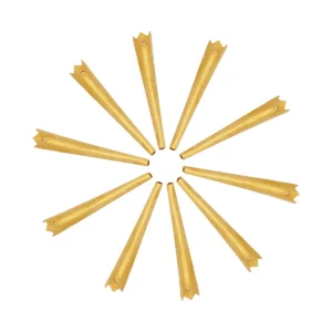 Medieval Brass Aiglets Set Castle-Top Design - 10 pcs