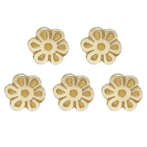 Brass Rosette Belt Mounts – Set of 5 Floral Brass Fittings