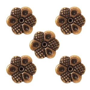 Flower Shaped Antiqued Pure Brass Belts or Clothing Adornments