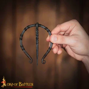 Viking Brooch - Hand-Forged Medieval Iron Cloak Pin