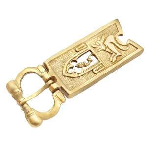 Medieval Closed Thistle Brass Buckle – Solid Belt Fitting