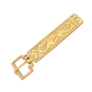 Viking Solid Brass Dragon Belt Buckle – Engraved Norse Design