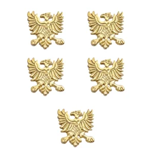 Heraldic Eagle Belt Studs or Conchos Pure Solid Brass Set of 5
