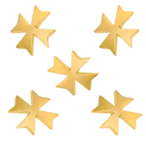 Templar Cross Pure Solid Brass Leather Mount Functional Set of 5