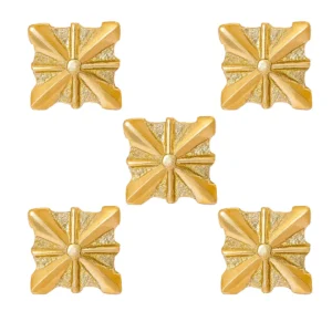 Medieval Pure Solid Brass Mounts, Decorative Fittings for Leather Use| Set of 5, 2cm