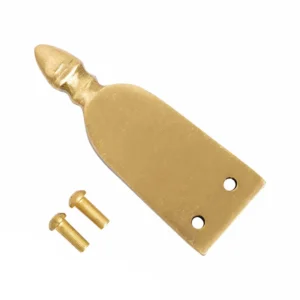 Medieval Pure Brass Belt Chape – Handcrafted Historical Belt End with Rivets, LARP, Accessory, Costume