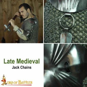 15th century Medieval Jack Chains with Real Leather Cords 18 gauge