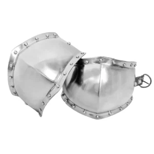 13th - 14th century Knight Poleyns   Suede Lined Knee Cops 16 gauge