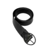 26266BK-Featured Medieval Leather Belt with Scroll Buckle