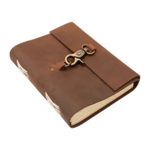 Leather Bound Writing Journal with Brass Lock