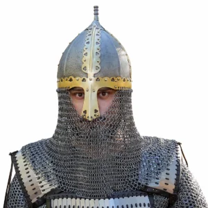 Gnezdovo Type II Viking-Rus Helmet with Butted Chainmail Camail (10th Century)