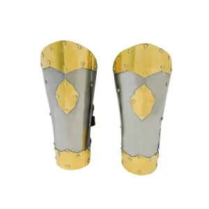 17th Century Winged Hussar Bracers,16 Gauge Mild Steel with Brass Fittings
