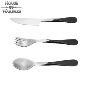Stainless Steel Medieval Cutlery Set With Leather Holder