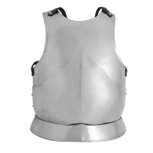 Medieval Gothic Cuirass Breastplate Steel Armor with Leather Straps