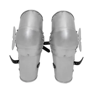 14th Century Polished Steel Vambraces with Articulated Elbow Cops