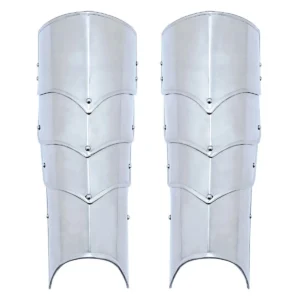 Medieval Steel Greaves Hand-made Leg Armor with Adjustable Straps