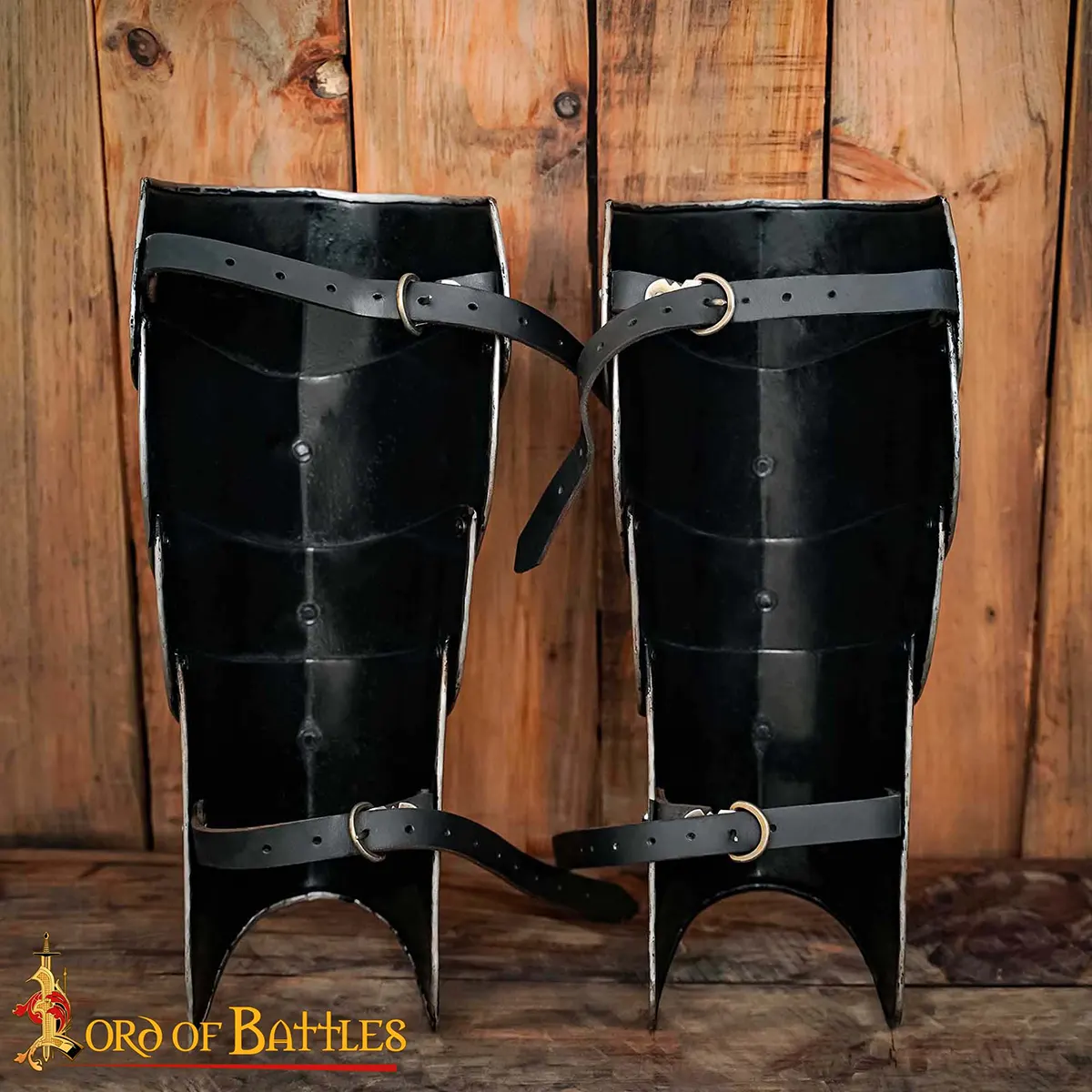 Medieval Steel Greaves Hand-made Leg Armor with Adjustable Straps Medieval Steel Greaves Hand-made Leg Armor with Adjustable Straps - Image 4