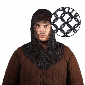 Head Chainmail V-Face - 10mm 16g Mild Steel Medieval Hood
