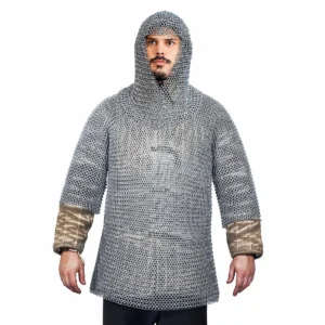 Chainmail Medieval Coif Shirt Half Sleeves – 10mm Butted  Ring - 16 Gauge, Mild Steel– Ideal for Reenactments, LARP & Cosplay