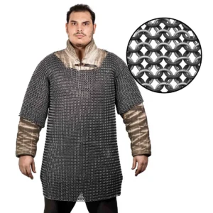 Chainmail Shirt Half Sleeve Aluminium With Black Rubber Washers 14 Gauge