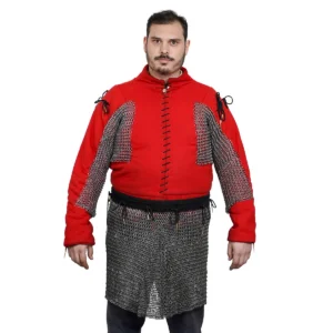 Medieval Chainmail Skirt 9mm Flat Ring Dome Riveted with Alternating Flat Solid Rings 17 Gauge Mild Steel