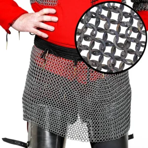 Titanium Chainmail Skirt 9mm 17 Gauge Dome Riveted - Lightweight