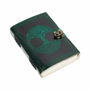 Tree of Life Medieval Leather Journal with Brass Lock