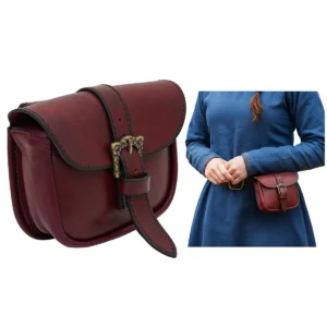 Handmade Leather Belt Bag with Antique Brass Celtic Buckle