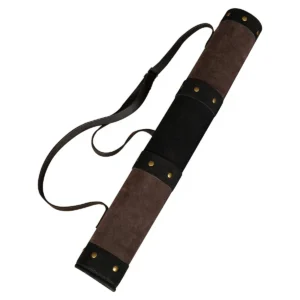 Two-Tone Suede Leather Archery Quiver – Medieval Back Quiver