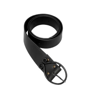 Medieval Leather Belt with Scroll Buckle