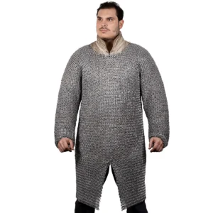 Aluminium Chainmail Shirt Hauberk 16 Gauge Riveted Dome Ring (Alt) Flat solid Rings