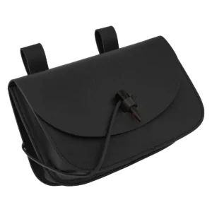 Black Medieval Leather Belt Bag