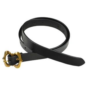 Buckled Medieval Leather Belt with Brass Buckle