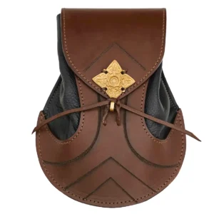 Mythrojan Elven Leather bag: Ideal for LARP, Cosplay, Elvish Costume & Dark Elf Outfit , 8. 2 ” x6 .1 ”
