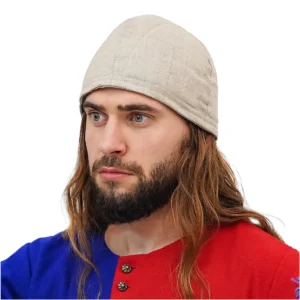 Medieval Padded Arming Coif – 100% Linen, Essential Headwear