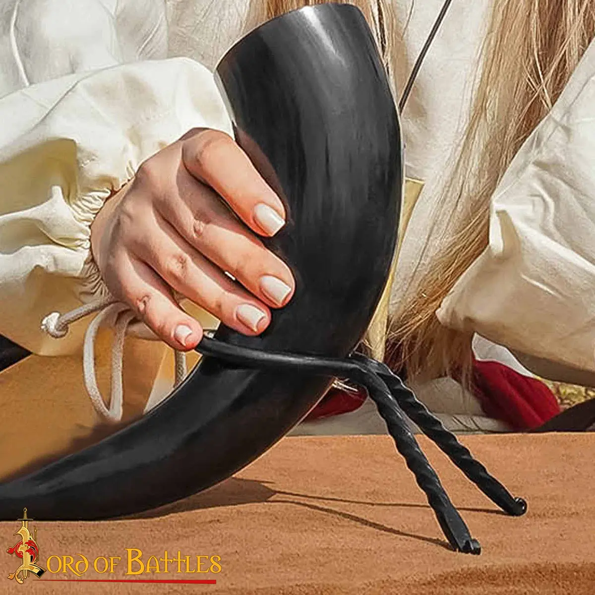 Drinking Horn Stand - Hand-Forged Viking Twisted Iron Holder Drinking Horn Stand - Hand-Forged Viking Twisted Iron Holder - Image 10