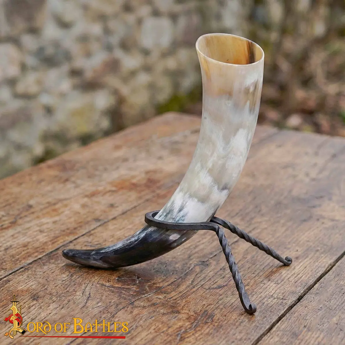Drinking Horn Stand - Hand-Forged Viking Twisted Iron Holder Drinking Horn Stand - Hand-Forged Viking Twisted Iron Holder - Image 6