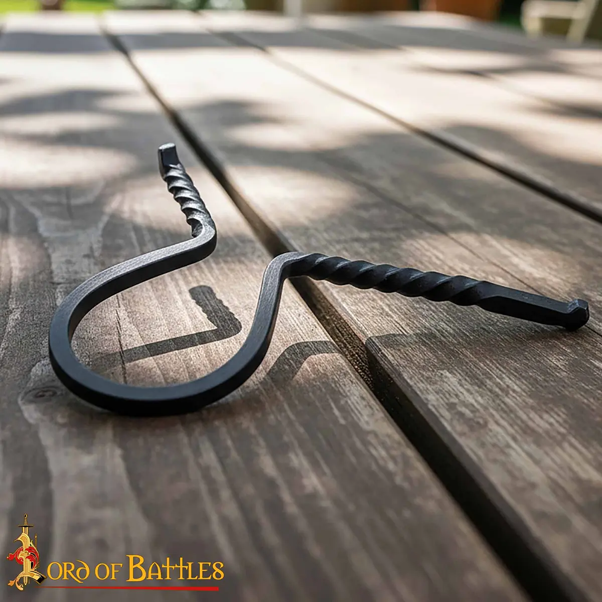 Drinking Horn Stand - Hand-Forged Viking Twisted Iron Holder Drinking Horn Stand - Hand-Forged Viking Twisted Iron Holder - Image 7