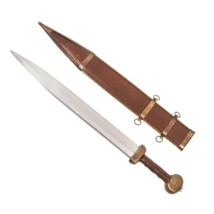 Decorative Roman Gladius Sword with Leather Scabbard